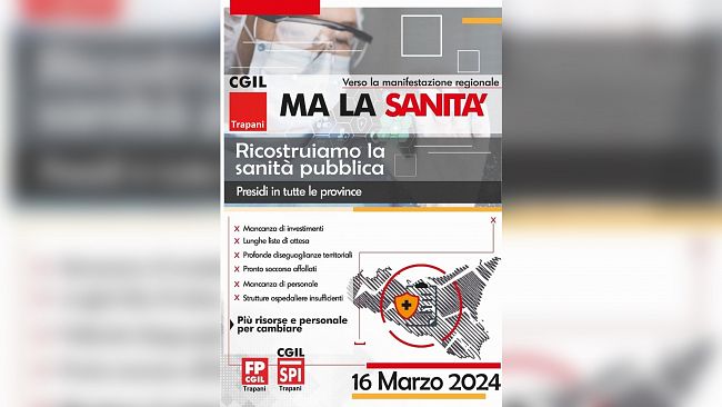Trapani: Cgil, Funzione pubblica e Spi insieme per difendere la Sanità pubblica