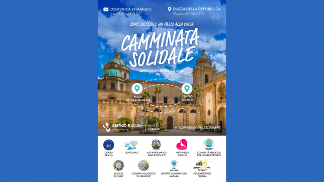 Mazara, il 25 maggio la camminata solidale in occasione della Giornata Nazionale del Sollievo