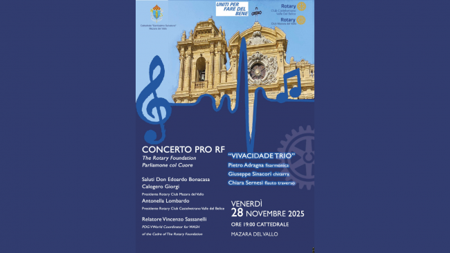 Mazara, concerto di benefincenza in Cattedrale per la Rotary Foundation