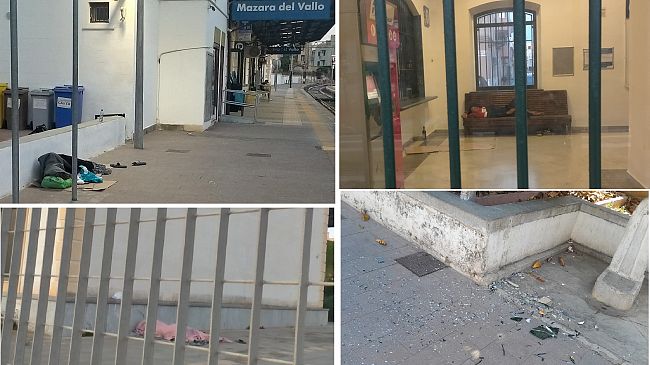Mazara, la stazione ferroviaria ridotta a un “dormitorio”. Una “terra di nessuno” ove il pericolo è costante…