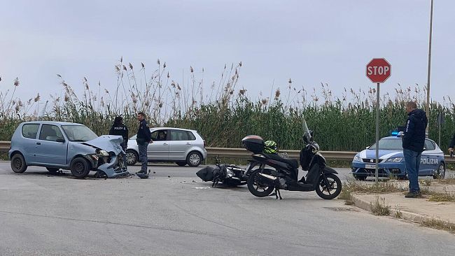 Trapani, scontro auto-moto in via Libica