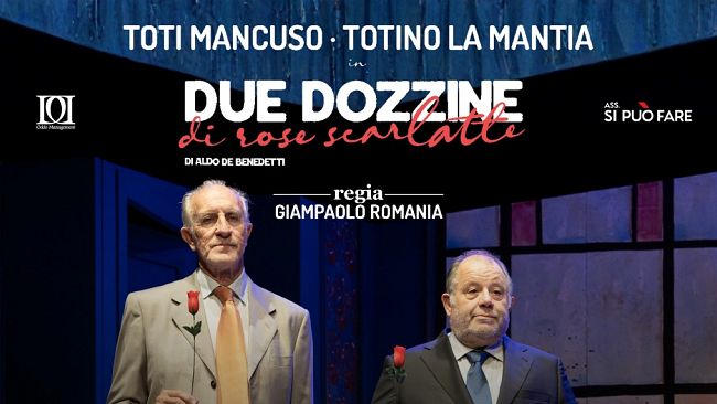 Stagione Teatrale al Sollima di Marsala: Toti e Totino in scena con “Due dozzine di rose scarlatte”