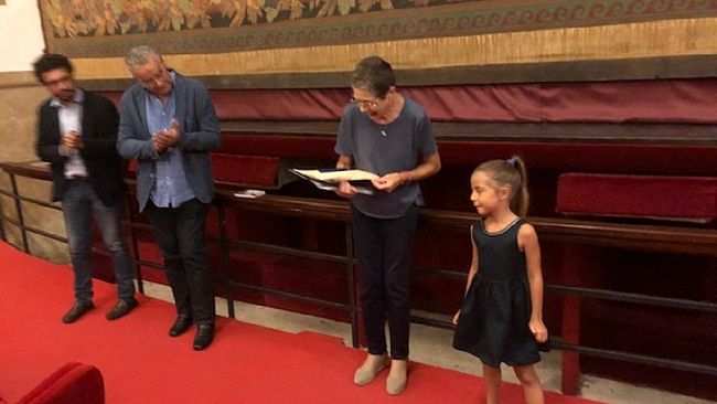 La piccola Beatrice Vento premiata al concorso Racconti di Teatro 2018, organizzato da Teatro Libero Palermo