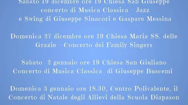 Appuntamenti di oggi 2 e domani 3 Gennaio a Petrosino
