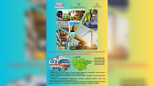 Sicurezza sul lavoro: camper dell'Asp Trapani in aziende e cantieri