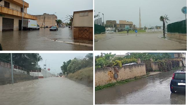 Mazara, secondo temporale stagionale, ancora allagamenti in diverse strade. Forti disagi in Città