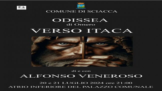 Sciacca, il 20 e 21 luglio Alfonso Veneroso si esibirà con “Odissea. Verso Itaca”