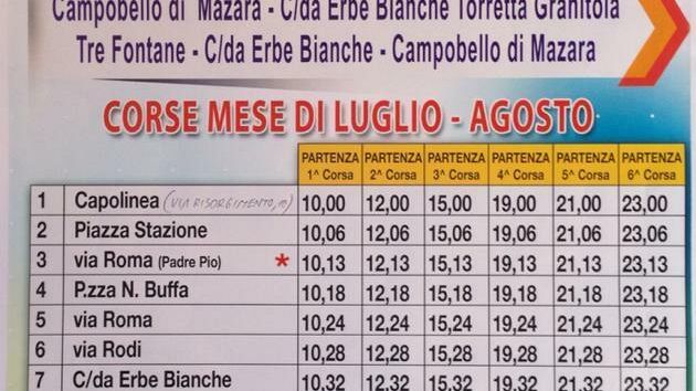 Campobello: a partire da luglio sarà potenziato il servizio di trasporto urbano rivolto a cittadini e turisti