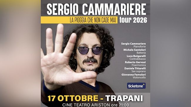 Sergio Cammariere torna a Trapani: il 17 ottobre all’Ariston con “La pioggia che non cade mai”