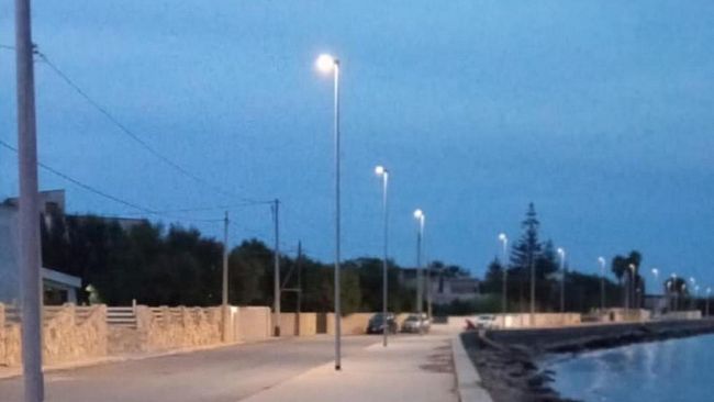 Mazara, da questa sera in funzione il nuovo impianto di illuminazione nel tratto da via del Mare a Capo Feto