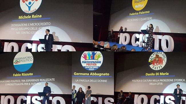 I rappresentanti delle liste a sostegno del candidato sindaco Salvatore Quinci