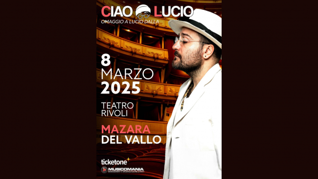 Mazara, al teatro Rivoli lo spettacolo “Ciao Lucio. Omaggio a Lucio Dalla”