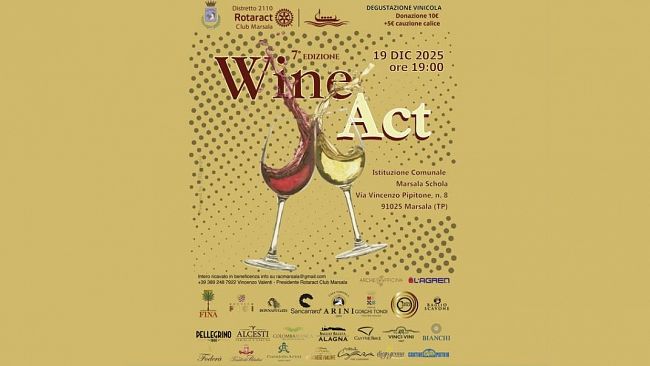Vino e solidarietà a Marsala, torna stasera il Wine Act