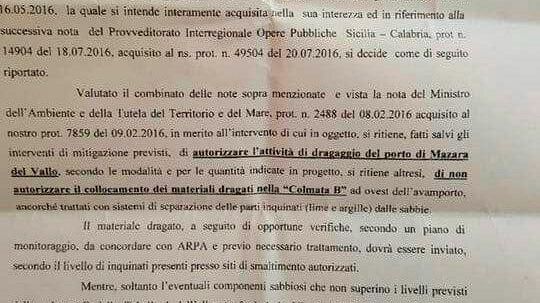 Mazara, escavazione porto canale: parere negativo per conferire i fanghi in Colmata B. E adesso?