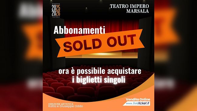 Teatro Impero di Marsala, aperta ufficialmente la vendita dei biglietti singoli per la nuova stagione