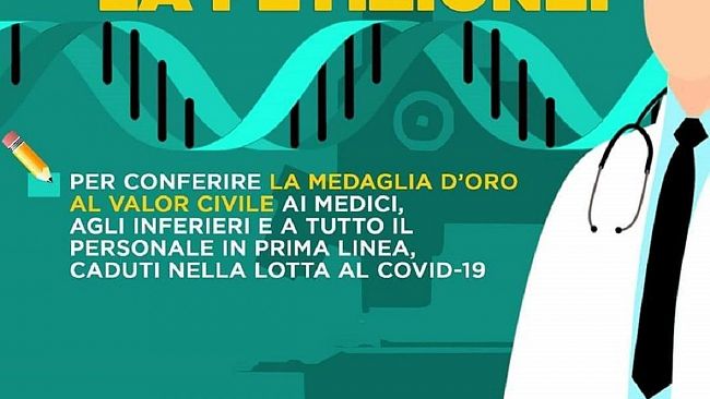 Medaglia d’Oro ai medici ed infermieri caduti in prima linea, petizione di Gioventù Nazionale