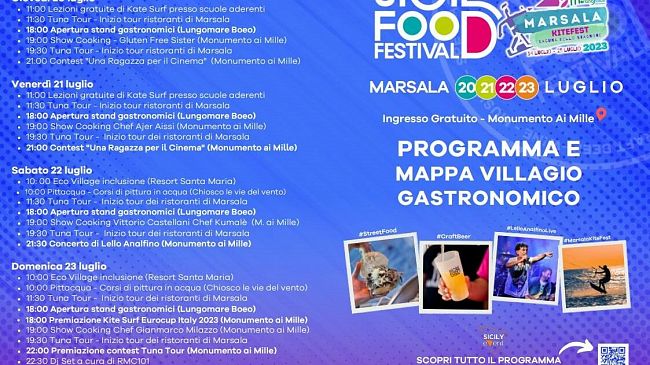 Estate a Marsala. Prosegue il “Kitefest”, si apre il “Sicily food”