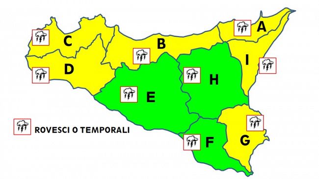 ​Allerta meteo di livello giallo in Sicilia occidentale per venti forti e piogge