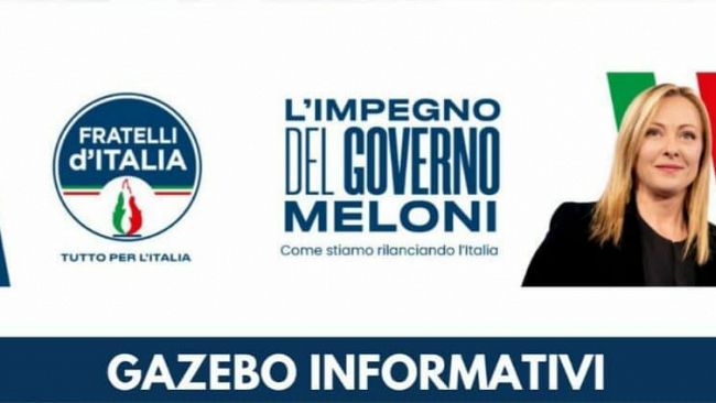 Mazara, FdI, il 3 settembre gazebo campagna nazionale 
