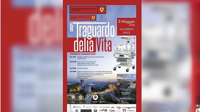 Kiwanis Erice: domani tour di 18 vetture Ferrari nel Trapanese
