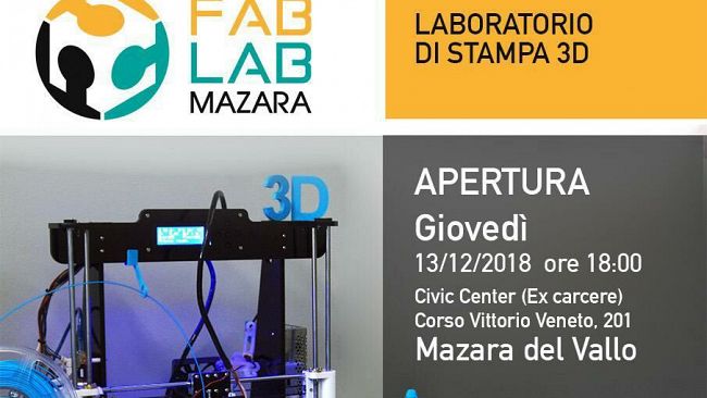 Mazara, al Civic Center “FabLab Mazara” Laboratorio di digitale e stampa 3D