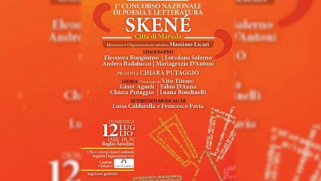 Al via il 1° Concorso nazionale di poesia e letteratura Skenè – Città di Marsala. Premiate poesie in lingua e in dialetto, racconti e testo teatrale