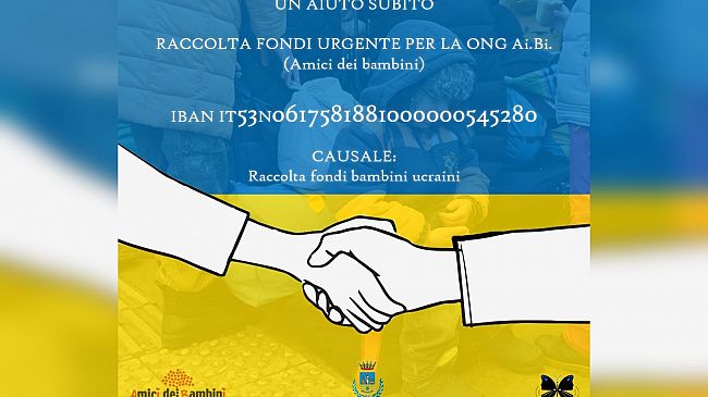 Il Comune attiva una raccolta fondi per i bambini ucraini 