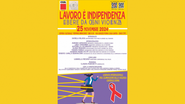 Cgil Trapani, il 25 novembre l'iniziativa 