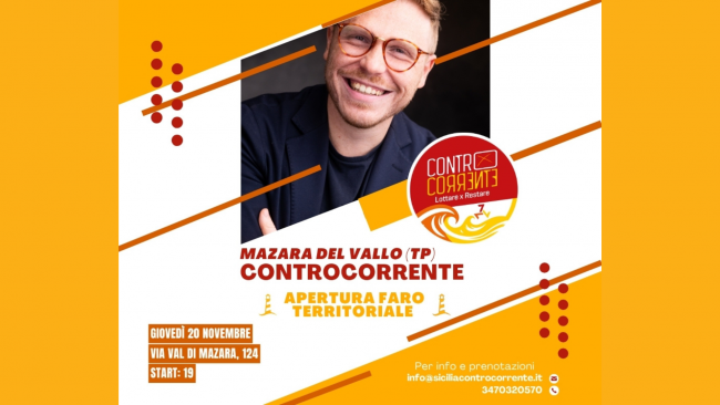 Mazara, il 20 novembre la riunione di apertura del movimento Controcorrente 