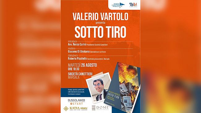 Marsala: martedì 26 agosto Valerio Vartolo presenta “Sotto tiro”, il libro sulla libertà di stampa