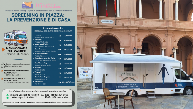 Marsala, Asp Trapani avvia l’iniziativa “Mammografie sul camper” per la prevenzione del tumore alla mammella