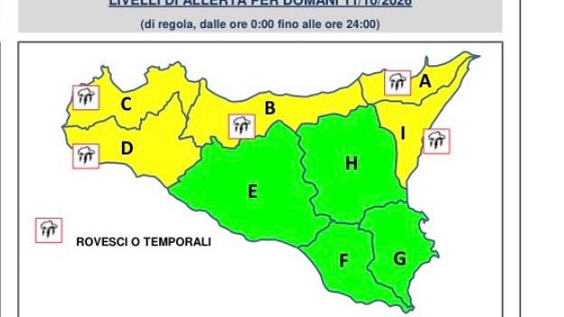 Scende da arancione (pre-allerta) a gialla (livello attenzione) la previsione meteo 