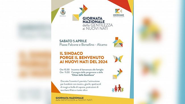 Alcamo: sabato 5 aprile il sindaco incontrerà i bambini nati nel 2024 