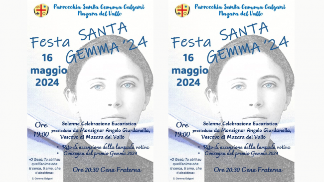 Mazara, solennità di Santa Gemma e conclusione dei festeggiamenti 