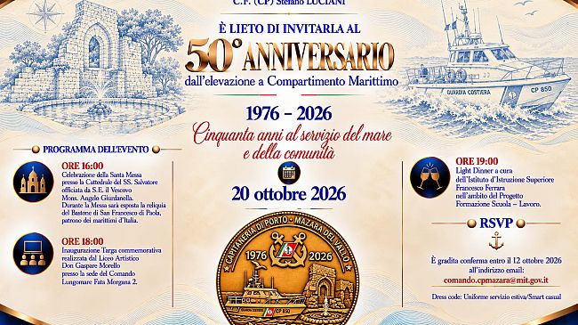 50° Anniversario Capitaneria di Mazara: organnizzata esposizione filatelica e cartofila