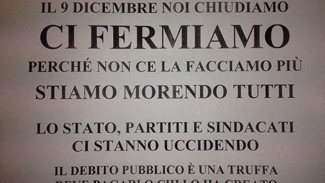 Comitato Cittadini “L’Italia Si Ferma”: domenica 1 dicembre in piazza Mokarta
