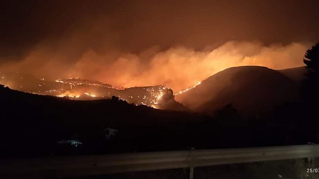 Grave incendio devasta il parco archeologico di Segesta