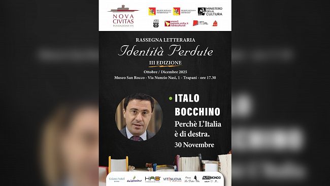 Trapani. “Identità Perdute”: Italo Bocchino presenta “Perché l’Italia è di destra”