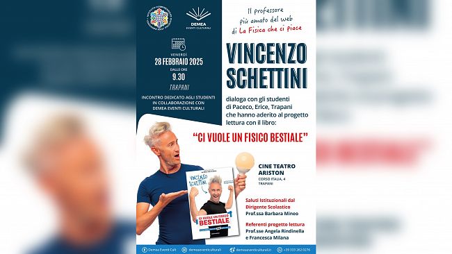Trapani, il prof. Vincenzo Schettini incontrerà al Teatro Ariston più di 1200 studenti 