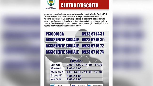Mazara, Il Comune attiva un Servizio di Ascolto telefonico