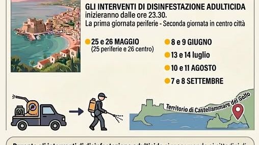 Castellammare, oggi e domani disinfestazione di tutto il territorio comunale