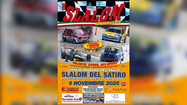 8° Slalom Automobilistico del Satiro Città di Mazara del Vallo. Il programma della giornata
