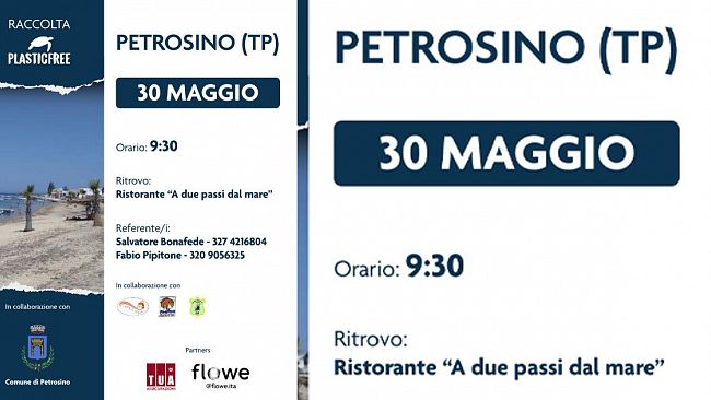 Domani a Petrosino l’iniziativa “Plastic Free”