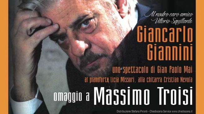 Giancarlo Giannini racconta Massimo Troisi, sabato al Teatro Impero di Marsala