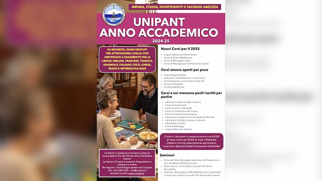 Pantelleria, Unipant: parte un terzo corso di Inglese Base 