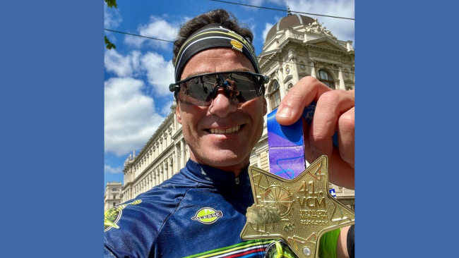 ​Il runner pantesco Simone Parisi alla Maratona di Vienna