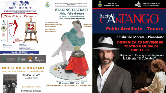 Mazara, gli eventi del fine settimana del 22 e 23 novembre 
