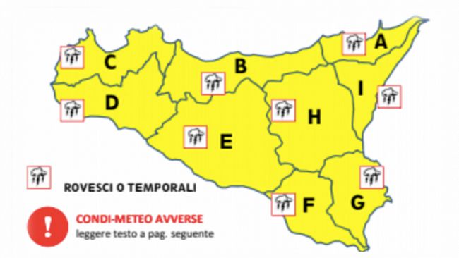 Mazara, meteo: allerta gialla per domani 20 novembre