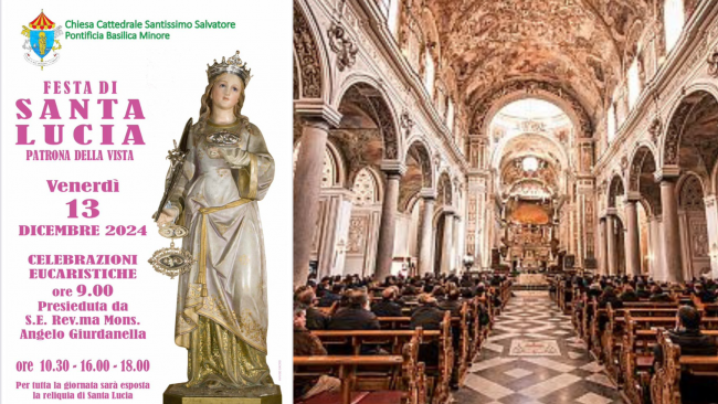 Mazara, in Cattedrale le celebrazioni eucaristiche per Santa Lucia 