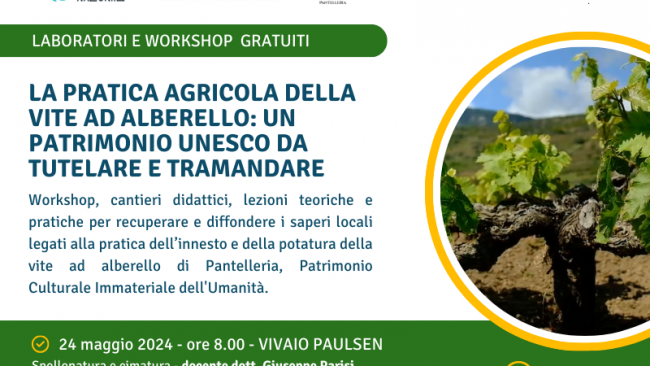 Pantelleria, il 24 maggio il laboratorio 